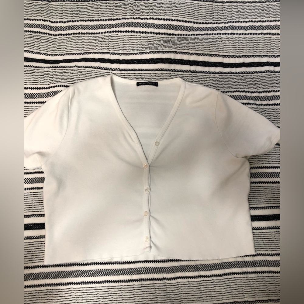 white brandy melville button up short sleeve